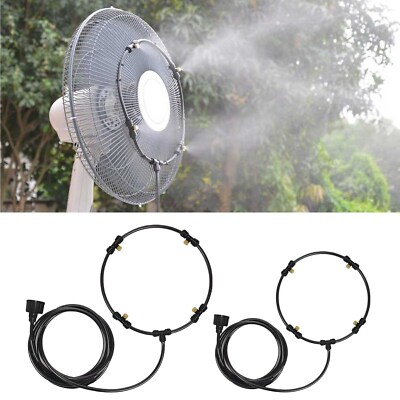 Outdoor Fan Misting Cooling System Kit Cooling Patio Water Mister Spray