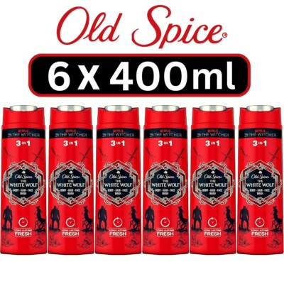 Old Spice White Wolf Duschgel Shampoo Shower Gel Herren Körper Haar 6x 400ml