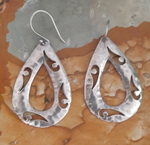Silpada Sterling Silver Teardrop Shape Earrings Signed 925 India - Picture 3 of 15