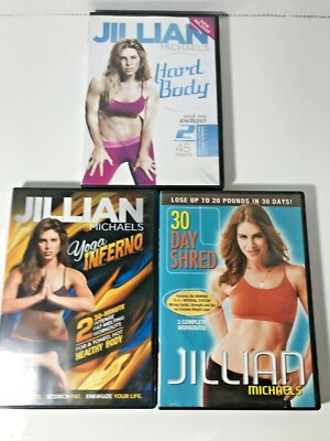 Jillian Michaels 3 Workout DVD Lot Hard Body Yoga Inferno Box Set 30 Day Shred