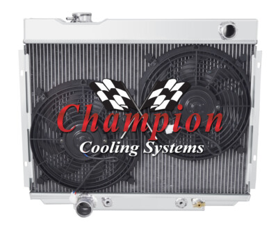 Rel Champion 4 Row Radiator W/ 2 12'' Fans for 1968 1969 Ford Torino V8 Engine