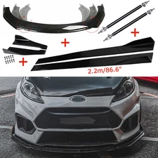 Front Rear Bumper Lip Spoiler Body Kit Splitter-Side Skirt For Ford Fiesta