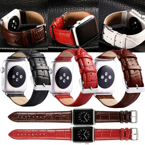 Bandas de correa de cuero genuino de dos piezas para repaldamiento de Apple Watch Series 7654321 - Imagen 2 de 25