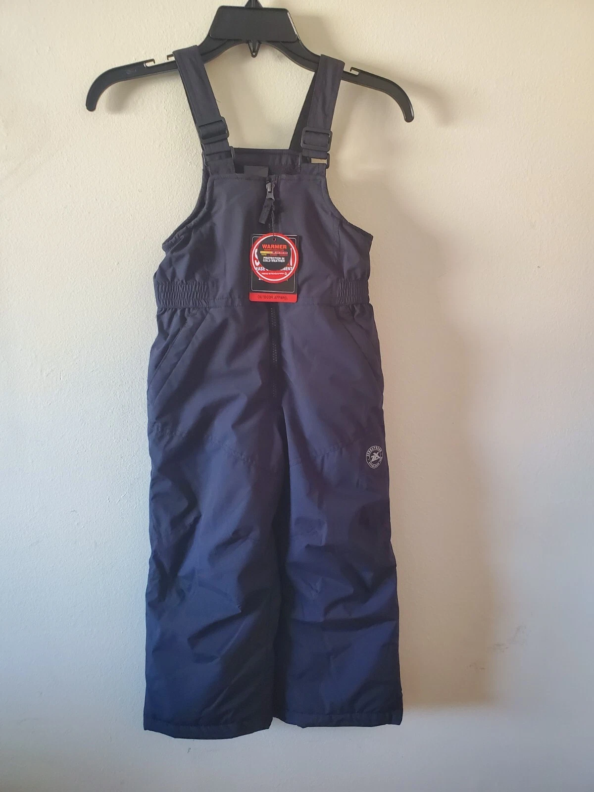 ZeroXposur Unisex Bibs XS-4/5 Kids Snow Bib Ski Suit Overalls Pants Zip Black