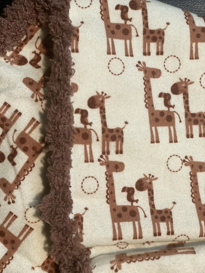 Manta bebé animal jirafa - borde trenzado hecho a mano Foto 2 de 3