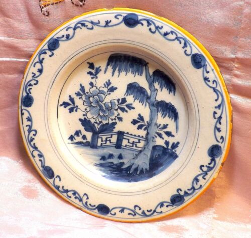 RARE 17TH CENTURY COBALT PAINTED FRENCH CERAMIC BOWL ~NICE CONVERSATION PIECE~ - Picture 1 of 1