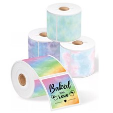 4 Rolls 50x50mm Self-Adhesive Thermal Label Sticker Paper for Phomemo M110 M220