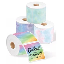 4 Rolls 50x50mm Self-Adhesive Thermal Label Sticker Paper for Phomemo M110 M220