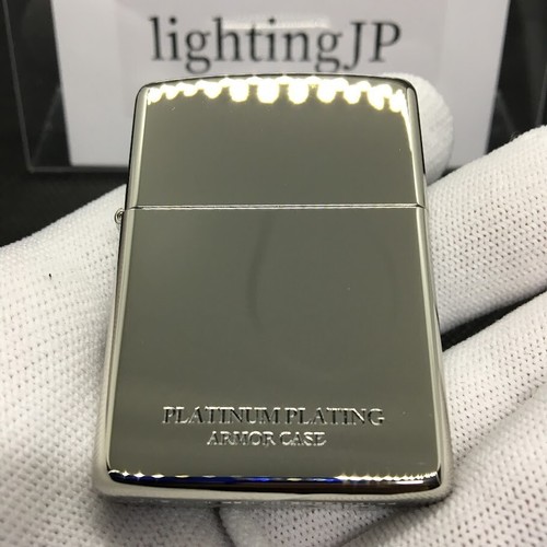 Zippo Armor Platinum Plating Titanium Silver Side Logo Etching Lighter Japan - Bild 1 von 24