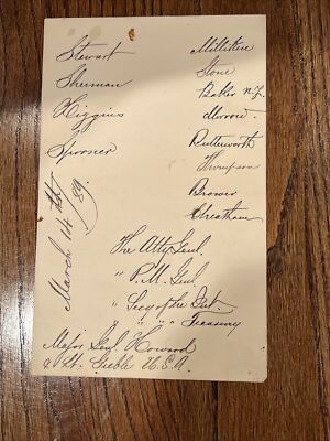 PRESIDENT BENJAMIN HARRISON WHITE HOUSE VISITOR LIST PAGE-1889 ( COA)