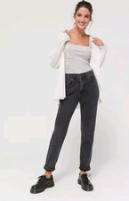 BDG Urban Outfitters MOM Jeans W27 Black Denim High Rise Waist Y2K Style Grunge
