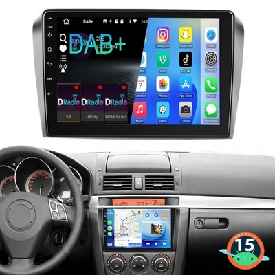 DAB+ Android15 2+32G CarPlay Autoradio GPS Navi WiFi FM Für Mazda 3 BK 2004-2009 - Bild 1 von 4