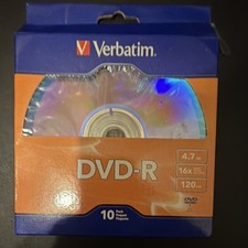 Verbatim DVD-R 10 Pack 4.7GB 16x Blank Discs 120min Recordable Media