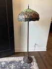 Vintage Tiffany Style Dragonfly Stained Glass Floor Lamp - 64" Tall, 24" Shade *
