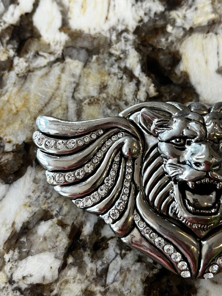 Washed Up Hollywood Lion Angel Metal Belt Buckle Grunge Skull Punk Biker - Image 3 of 4