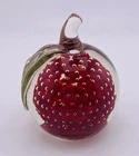 Vintage Murano Glass Apple Paperweight Red & Clear With Controlled Bubbles 4 In.