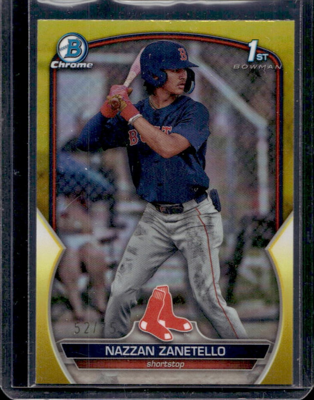 2023 Bowman Draft Nazzan Zanetello Chrome Yellow Refractor 1st #52/75