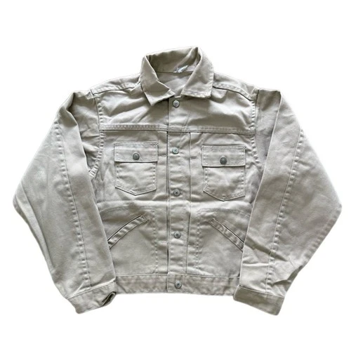 Vintage JCPenney Towncraft Ranchcraft Tan Denim Jacket Small 60s Coat Retro - product listing photo