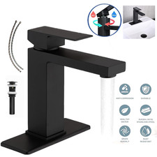 Bathroom Basin Faucet Waterfall Single Handle Vanity Sink Mixer Tap Deck Mounted