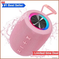 Portable Bluetooth Speaker 20W IPX6 Waterproof 16H Playtime FM Radio RGB Lights