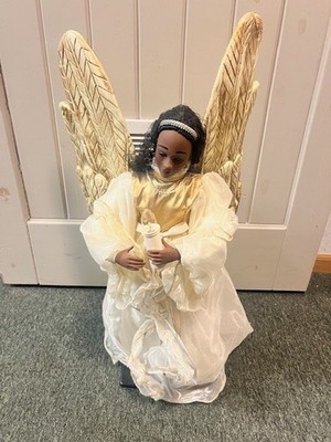 Vintage Animated Motion-nette African American Angel Animated Wings RARE!