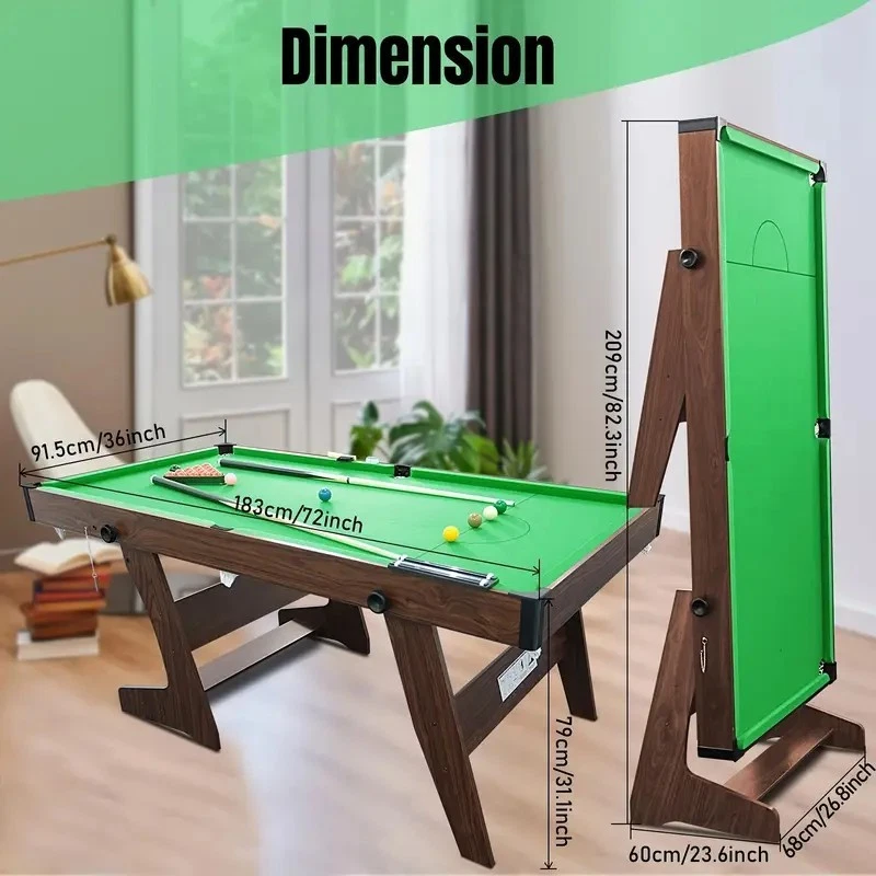 6ft Foldable Snooker / Pool /Billiards Table with Balls and Cues, free shipping! - Image 2 of 4
