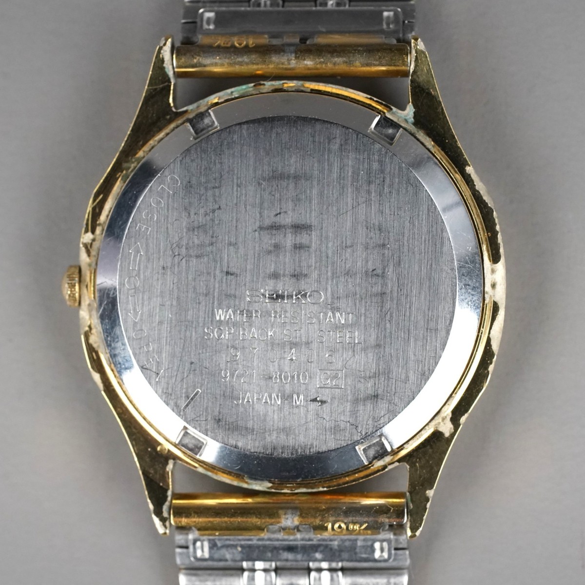 SEIKO KING QUARTZ Vintage 1979 9721-8010 Men's Watch Gold 34mm New