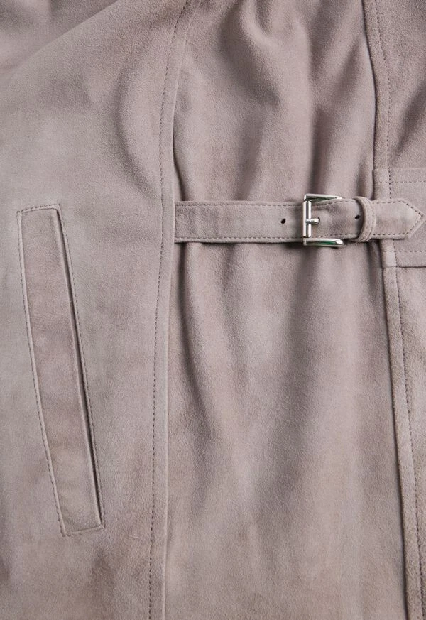 Brand New With Tags Phineas Cole by Paul Stuart  Gray Suede Zip Front Jacket - Image 3 of 4