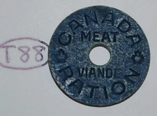 Canada WWII Meat Ration Canadian World War 2 Viande - Token Lot #T88