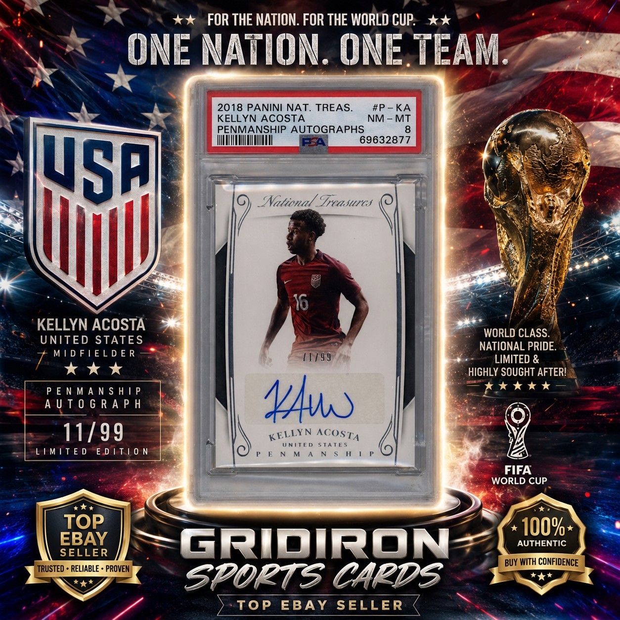 2018 Panini National Treasure Penmanship - Kellyn Acosta Auto /99