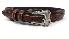 Vintage Nocona Belt Co 36 Western Cowboy Genuine Leather Ranger Belt Brown Woven