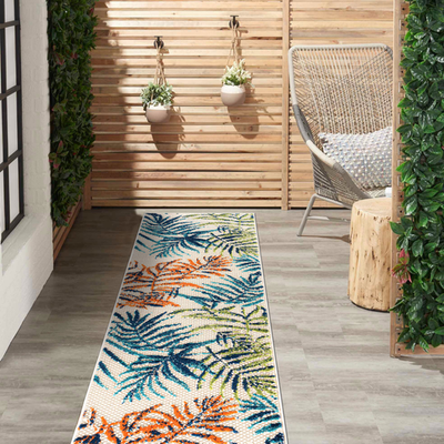 #ad #ad Rugshop Bahama Palm Frond Floral Non Shedding Easy Cleaning Patio Deck Backyard $46.22