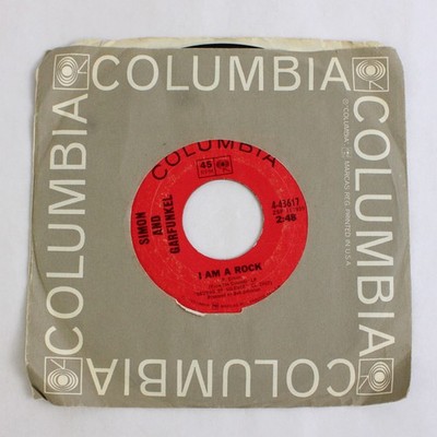 I am a Rock Flowers Never Bend Simon and Garfunkel 45 RPM Record 4-43617
