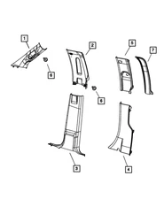 Genuine Mopar B Pillar Upper Trim Panel Right 5NN20BD1AA