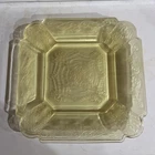 3 Vintage Depression Glass YELLOW Indiana glass Lorain Basket 8-3/4 Salad Plates