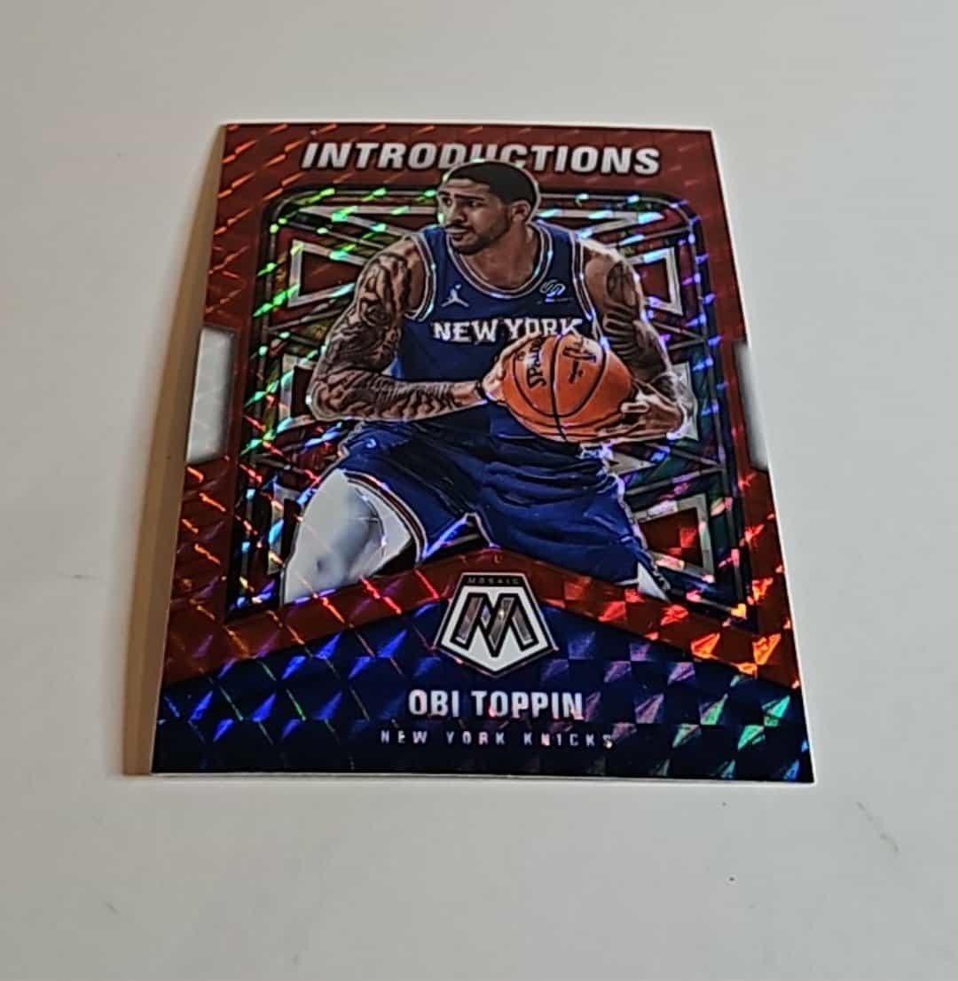2020-21 Panini Mosaic Basketball Introductions Mosaic Red RC Obi Toppin #6 NM