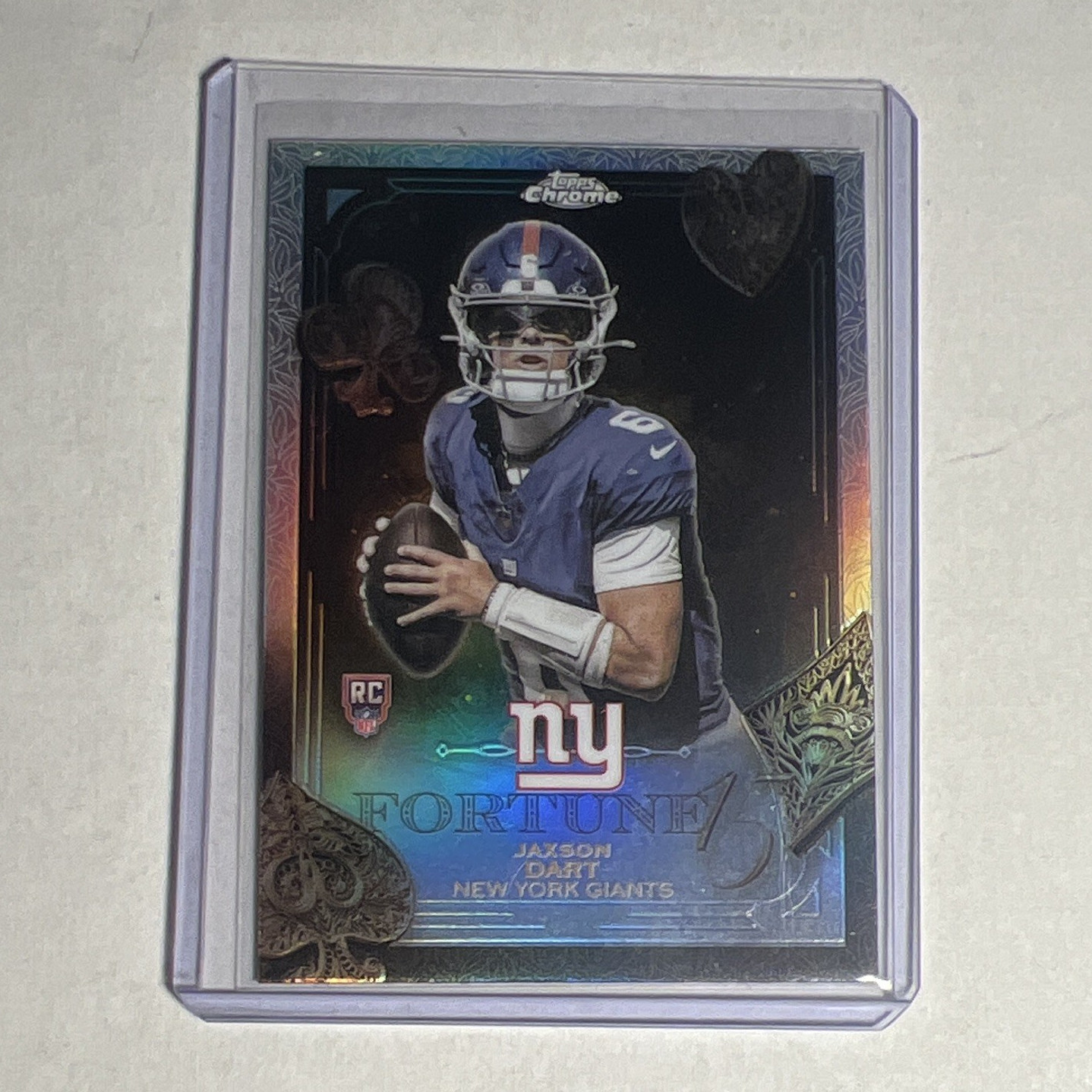 Topps 2025 Chrome Fortune 15 Jaxson Dart Giants RC F15-23 Red /5