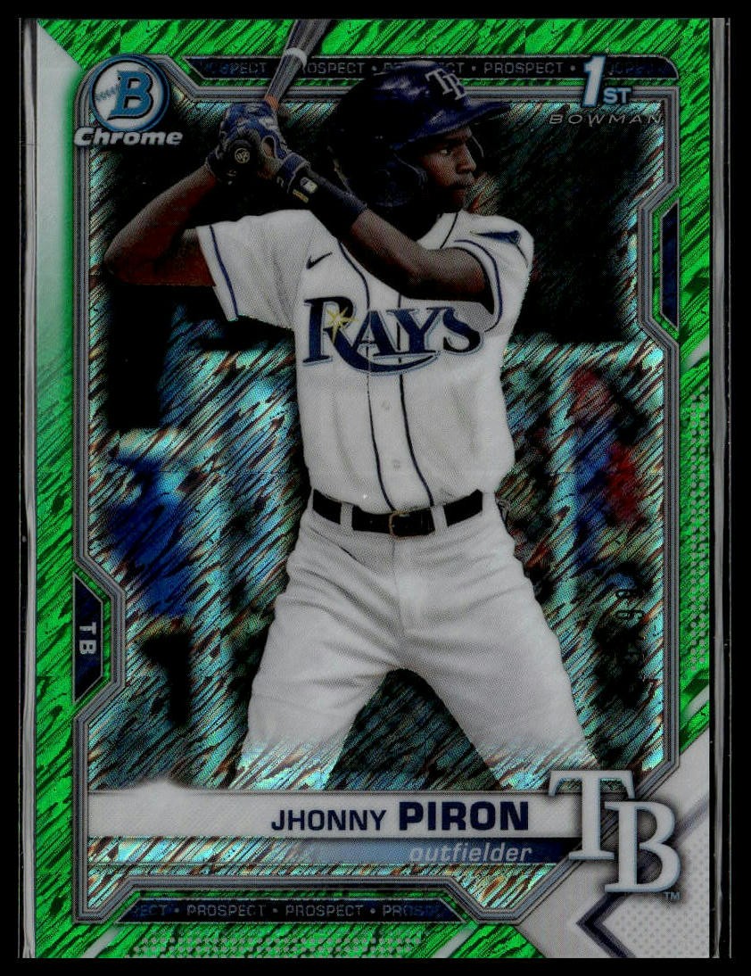 2021 Bowman Chrome #BCP-239 Jhonny Piron Prospects Green Shimmer Refractor #/99