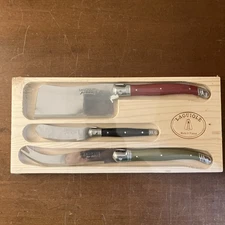 Laguiole Jean Dubost Cheese Knife 3-Piece Set, Made in France
