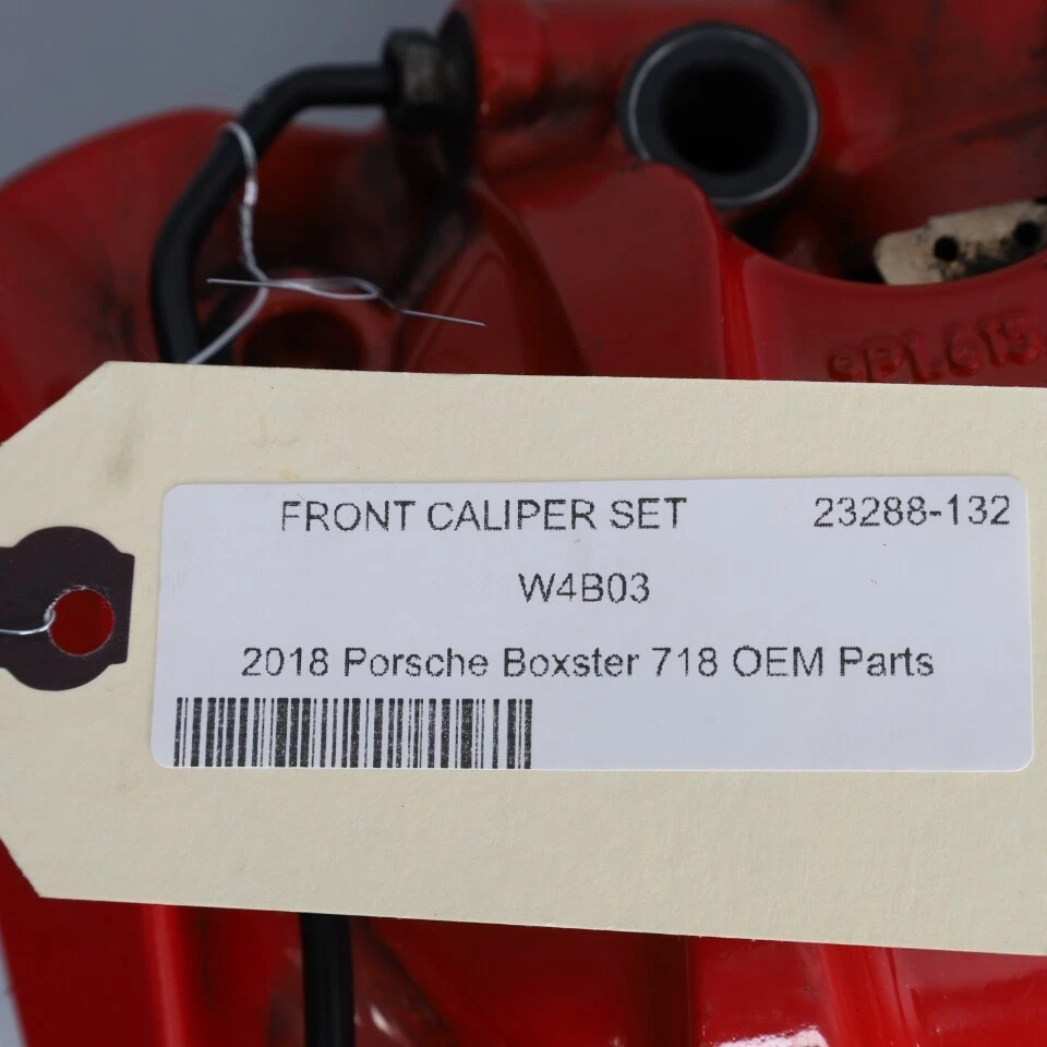 Пара красных суппортов переднего тормоза Brembo 2017-2025 Porsche Boxster Cayman 718 GTS - Изображение 3 из 4