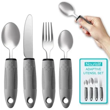 Adaptive Utensils Adaptive Utensils 4pcs for Hand TremorsElderly ArthritisPar...