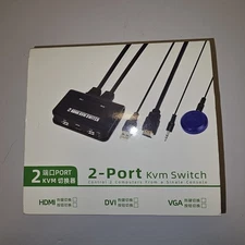 JideTech 2-Port KVM Switch USB HDMI Cable Video Cables & USB 