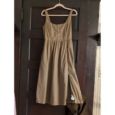 GAP Olive Green Button-Front Midi Sundress