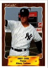 1990 CMC Andy Cook #731 Albany-Colonie Yankees Baseball Card