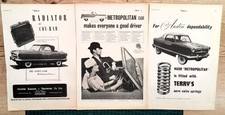 AUSTIN NASH METROPOLITAN  -  3  MEGA RARE VINTAGE ADVERTS  -  ORIGINAL