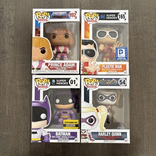 LOT OF 4 - HARLEY Quinn,MOTU,plastic man Batman Figures