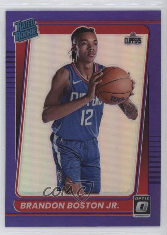 2021 Panini Donruss Optic Rated Rookie Purple Prizm Brandon Boston Jr #189 3a3