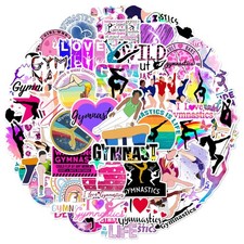 Sports Event: Gymnastics Stickers Pack, 50PCs Athletic Stickers for Hydro Fla...