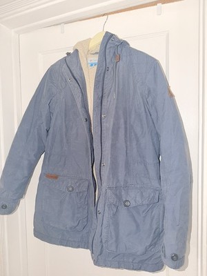 Columbia Sherpa Lined Parka Jacket Womens Blue Hooded Winter Coat Outdoor