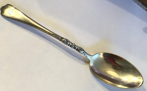 LUNT Silversmiths 1915 NELLIE CUSTIS Sterling 5 3/4" Teaspoon with Mono